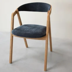 Chaise en bois massif de chêne Knut, revêtement Beige/Gris Anthracite - Lot de 2 ou de 4 chaises - VESKOR