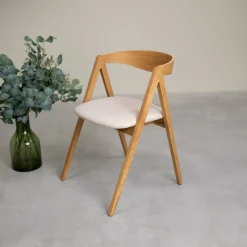 Chaise en bois massif de chêne naturel Oscar, revêtement - Lot de 2 ou de 4 chaises - VESKOR
