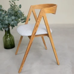 Chaise en bois massif de chêne naturel Oscar, revêtement - Lot de 2 ou de 4 chaises - VESKOR