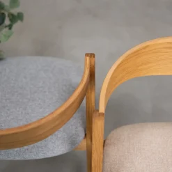 Chaise en bois massif de chêne naturel Oscar, revêtement - Lot de 2 ou de 4 chaises - VESKOR