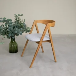 Chaise en bois massif de chêne naturel Oscar, revêtement - Lot de 2 ou de 4 chaises - VESKOR