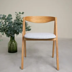 Chaise en bois massif de chêne naturel Oscar, revêtement - Lot de 2 ou de 4 chaises - VESKOR