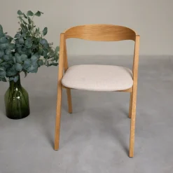 Chaise en bois massif de chêne naturel Oscar, revêtement - Lot de 2 ou de 4 chaises - VESKOR