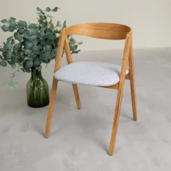 Chaise en bois massif de chêne naturel Oscar, revêtement - Lot de 2 ou de 4 chaises - VESKOR