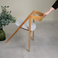 Chaise en bois massif de chêne naturel Oscar, revêtement - Lot de 2 ou de 4 chaises - VESKOR