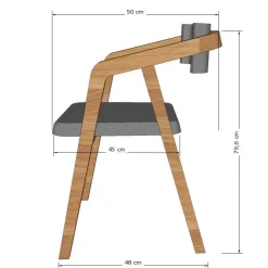 Chaise en bois massif de chêne Soho, revêtement - Lot de 2 ou 4 chaises - VESKOR