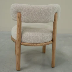 Chaise en bois massif de chêne Lova, revêtement Ecru - Lot de 2 chaises - VESKOR