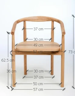 Chaise en bois massif de chêne Léa - Lot de 2 ou 4 chaises - VESKOR
