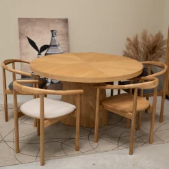 Chaise en bois massif de chêne Léa - Lot de 2 ou 4 chaises - VESKOR