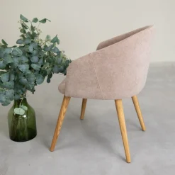 Chaise en bois massif de chêne Ana, revêtement - VESKOR