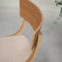 Chaise en bois massif de chêne Lucas, revêtement Gris/Beige - Lot de 2 ou 4 chaises - VESKOR