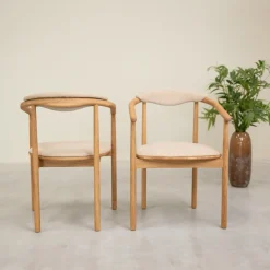 Chaise en bois massif de chêne Lord, revêtement - Lot de 2 ou 4 chaises - NordicStory