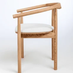 Chaise en bois massif de chêne Léa, revêtement en Gris/Beige - Lot de 2 ou 4 chaises - VESKOR