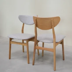 Chaise en bois massif de chêne Maxwell, revêtement - Lot de 2 ou 4 chaises - VESKOR