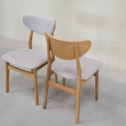 Chaise en bois massif de chêne Maxwell, revêtement - Lot de 2 ou 4 chaises - VESKOR