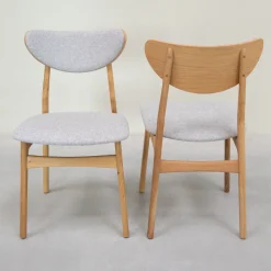 Chaise en bois massif de chêne Maxwell, revêtement - Lot de 2 ou 4 chaises - VESKOR