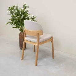 Chaise en bois massif de chêne Astrid, revêtement - Lot de 2 ou 4 chaises - VESKOR
