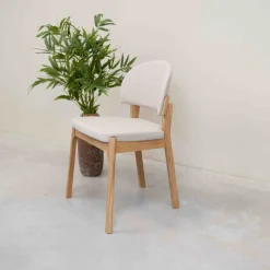 Chaise en bois massif de chêne Astrid, revêtement - Lot de 2 ou 4 chaises - VESKOR