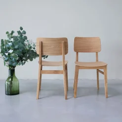 Chaise en bois massif de chêne Kodama - Lot de 2 ou 4 chaises - VESKOR