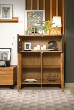 Commode vitrée en bois massif de chêne Moritz 1 - NordicStory