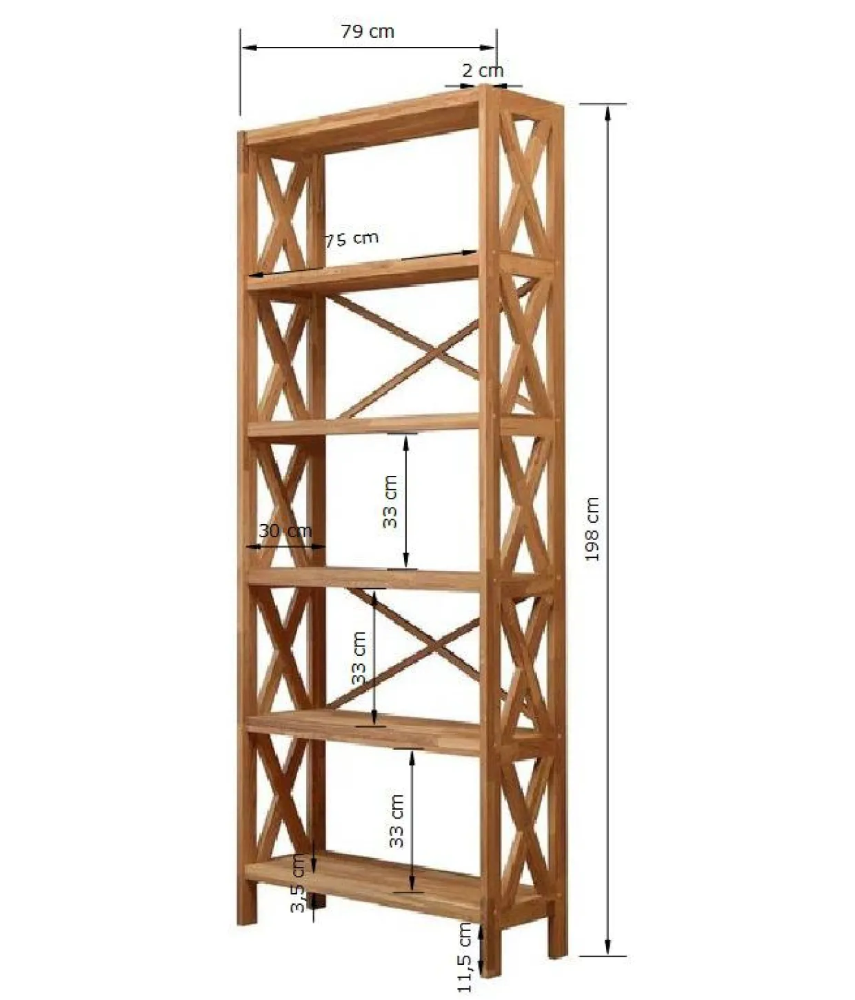Etagère bibliothèque en bois massif de chêne Royal – NordicStory