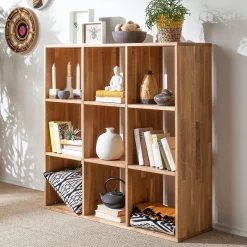 Etagère bibliothèque en bois massif de chêne Régal 3x3 - NordicStory
