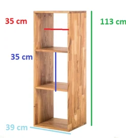 Etagère bibliothèque en bois massif de chêne Régal 3 - NordicStory
