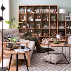 Etagère bibliothèque en bois massif de chêne Régal 5x5 - NordicStory