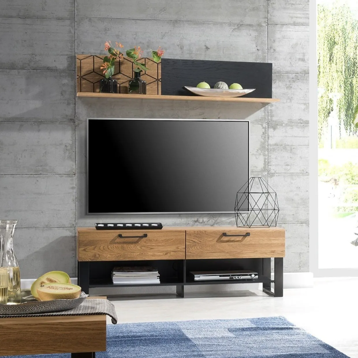 Etagère murale en bois de chêne Mozaik 34 - LoftStory