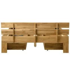 Lit en bois massif de chêne avec rangement Uppsala - VESKOR