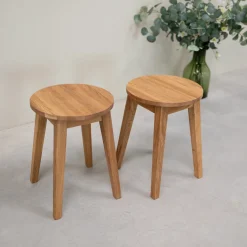 Lot de 2 ou 4 tabourets en bois massif de chêne Diana - NordicStory