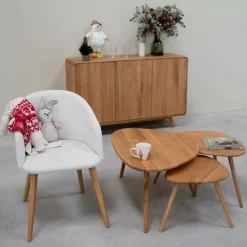 Lot de 3 tables basses gigognes en chêne massif Genève - NordicStory