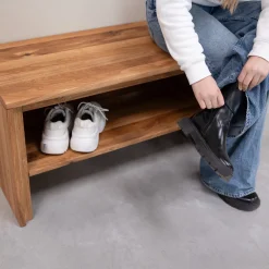 Meuble à chaussures en bois massif de chêne Pola - NordicStory