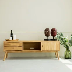 Meuble TV en bois massif de chêne Malmo – VESKOR