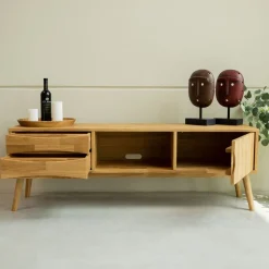 Meuble TV en bois massif de chêne Malmo – VESKOR