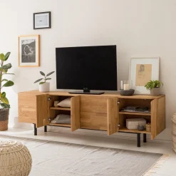 Meuble TV en bois massif de chêne Wardi - NordicStory