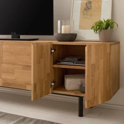 Meuble TV en bois massif de chêne Wardi - NordicStory