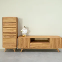 Meuble TV en bois massif de chêne Genève 2 - NordicStory