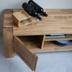 Meuble TV en bois massif de chêne Balder - VESKOR
