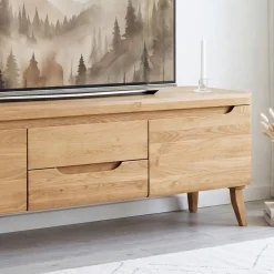 Meuble TV en bois massif de chêne Milan - NordicStory