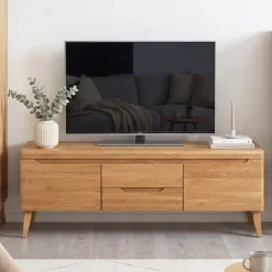 Meuble TV en bois massif de chêne Milan - NordicStory