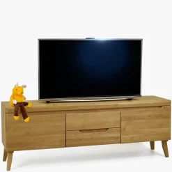 Meuble TV en bois massif de chêne Milan - NordicStory