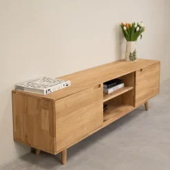 Meuble TV en bois massif de chêne Escandi Atelier - NordicStory
