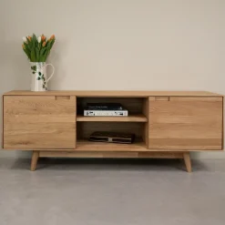 Meuble TV en bois massif de chêne Escandi Atelier - NordicStory