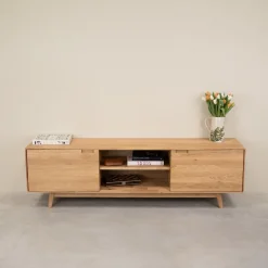 Meuble TV en bois massif de chêne Escandi Atelier - NordicStory
