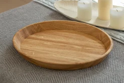 Plateau décoratif ovale en bois massif de chêne Lola - NordicStory