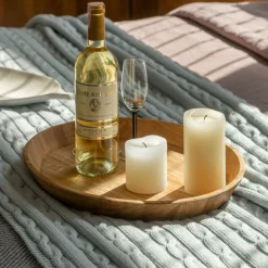 Plateau décoratif ovale en bois massif de chêne Lola - NordicStory