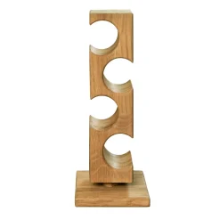 Porte-bouteilles en bois massif de chêne ALMA – Pour 4 bouteilles de vin - NordicStory
