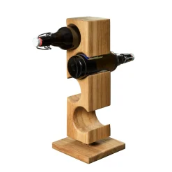 Porte-bouteilles en bois massif de chêne ALMA – Pour 4 bouteilles de vin - NordicStory
