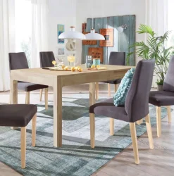 Table à manger extensible en bois massif de chêne Marsi - NordicStory